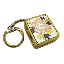 Vintage Sankyo Music Box Keychain Metal Tri Color  Engraving Video Love Story picture