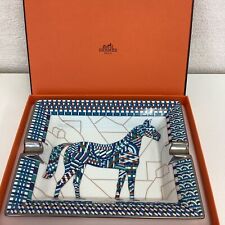 Hermes Paris Ashtray cheval deco Horse Animal Plate Dish Porcelain Tray with box picture