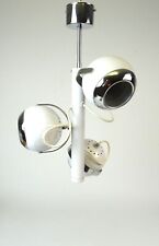 RARE WHITE MID CENTURY 60s SPACE AGE HANGING EYEBALL LAMP PENDANT BY GUZZINI picture