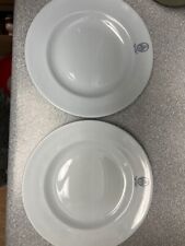 2 Vintage Dinner Plates (11 inch) Platinum Blue Lamberton, Hotel McAlpin picture