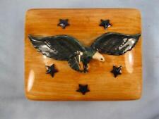Pennsbury Pottery Cigarette Box Flying Eagle Blue Stars & Feathers Scarce (O2) picture