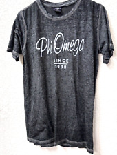 Phi Omega Sorority Women Small Vintage Gray White Short Sleeve T Shirt College picture