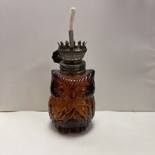 Owl Amber Glass Oil Lamp picture