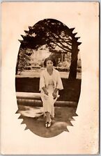 Woman Formal Attire Short Curly Hair Photograph Postcard picture