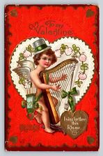 c1912 Valentine's Day, I Sing For Thee This Rhyme Embossed ANTIQUE Postcard picture