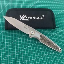 Rihe Design YangGe M390 Blade TC4 Titanium Inlay  carbon fib  Pocket Knife YG001 picture