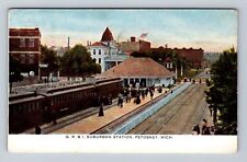 Petoskey MI-Michigan, G R & I Suburban Station, Antique, Vintage c1908 Postcard picture