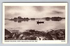 New Meadows River ME-Maine, Three Islands, Antique, Vintage Souvenir Postcard picture