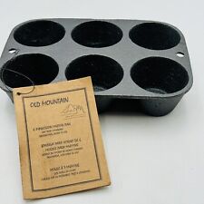 Old Mountain 6 Impression Cast Iron Muffin Pan New W Tag Preseasoned picture