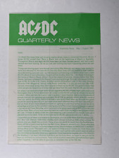 AC/DC Fan Club Letter Brian Johnson Original Quarterly News May-August 1981 picture
