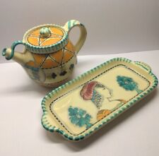 Giacomino Orvieto Teapot And Serving Tray, Italian Rare Ceramics Exquisite picture