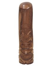 Vintage 2 Tone Wood Tiki Hand Carved Totem Pole Hawaiian Artisan Art 10