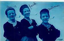 Rotograph Cyanotype 3 Boys With Meerschaum Pipes Postcard No. B 1003 picture