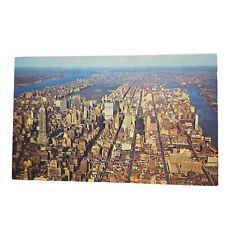 Postcard Aerial View Of Mahattan New York City Chrome Unposted picture