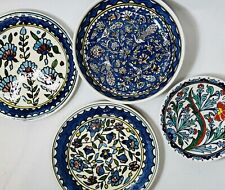 4 VINTAGE decorative ceramic hand painted Wall plates Italy Mexico Jerusalem picture