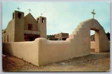 New Church Taos Pueblo Spanish Adobe NM New Mexico Postcard PM Nogales AZ Cancel picture