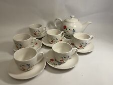 RARE SET LOT Vintage Floral MR. COFFEE Teapot, 6 Cups, 6 Saucers picture