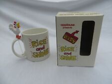 Vintage 1980s Applause Rise And Shine Coffee Mug Stir Stix Nos picture