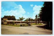 c1950's Tropical Hotel Court & Restaurant Entrance Bartow Florida FL Postcard picture