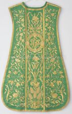Green Spanish Fiddleback Vestment & mass set with Vintage  Embroidery pattern picture