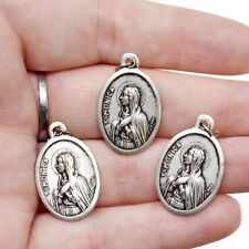 St Saint Monica and Augustine Silver Tone Prayer Medals for Rosary Parts 3 Pack picture