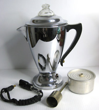 Vintage GE Hotpoint Calrod Percolator with Lid, Cord, Basket, Stem  ~Works ~USA picture