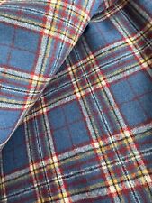 Virgin Wool Pendleton Tartan / Plaid Fabric - Red Blue Beige - 2.2 Yards (80”) picture
