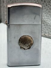 Vintage 1972 Shell Oil Company High Polish Chrome Slim Zippo Lighter ***READ picture