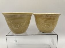 2 Vintage TST Taylor Smith Taylor CUSTARD CUPS Oven Serve Ware 1960s Yellow 2.5