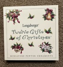 Longaberger Twelve Gifts of Christmas Miniature Pewter Ornaments NIB picture
