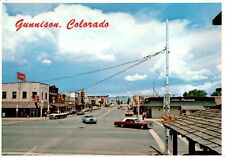 Downtown Street Scene, Gunnison, Colorado CO chrome Postcard picture
