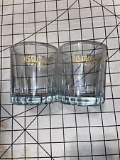 Disaronno Velvet 8 Ounce Rocks Glasses Lot Of 2 Clear Yellow Lettering picture