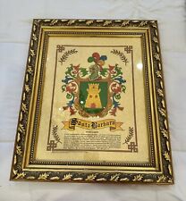 Crest/ Coat Of Arms Certified In Spain: Santa Barbara Ornate Frame picture