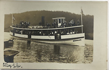 RARE c 1905 Otsego Lake, Steamer Mohican Boat RPPC Real Photo Postcard picture