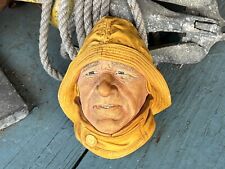 Vintage 1965 BOSSONS Chalkware LIFE BOATMAN Wall Plaque Head  Seaman Signed picture