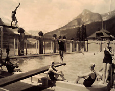 Fairmont Chateau Lake Louise 1937 Press Photo Swimming Pool Alberta Canada P131b picture