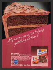 Pillsbury Chocolate Fudge Frosting Supreme Dough Boy 1980s Print Ad 1985 picture