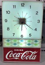 Vtg Drink Coke Coca-Cola Advertising Sign Clock Light up 1960's picture
