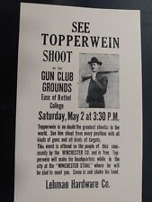 Winchester Gun Co AD Topperwein Gun Shoot 1900s picture