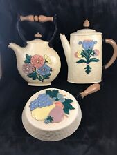 Set of 3 Vintage Wall Hanging Retro Country Kitchen Teapot Frying Pan Coffee Pot picture