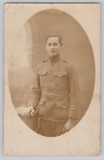 WWI RPPC AEF Young Male Soldier Studio Portrait Postcard US Army ADA Ohio picture