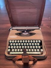 Vintage 50s 60s HERMES ROCKET Green Portable Typewriter Leather Case  picture
