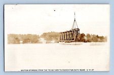 RPPC 1927. SECTION OF BRIDGE FROM TEXAS YARD, BATH MAINE. POSTCARD DM1 picture