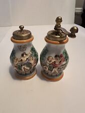 PAIR OF VINTAGE CAPODIMONTE SALT & PEPPER MILL GRINDER with CHERUBS picture