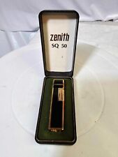 RARE vtg Zenith lighter Gold & Black Enamel SQ 50 w box- READ - A13 picture