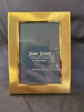 Vintage BURNES State Street SOLID BRASS Gold Rays Picture Photo Frame 3.5x5
