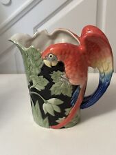 Vintage 1980s Fitz and Floyd parrot pitcher, beautiful colors  A+ Condition picture