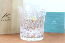 Kagami Crystal Rock Glass Clear 250ml T742-2809 w/Wooden Gift Box Made in Japan picture