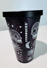 Starbucks 2019 Halloween Tumbler 16 oz, Dark Purple/Black Rare Skull AS IS Read picture