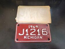Vintage 1969 Michigan Motorcycle License Plate picture